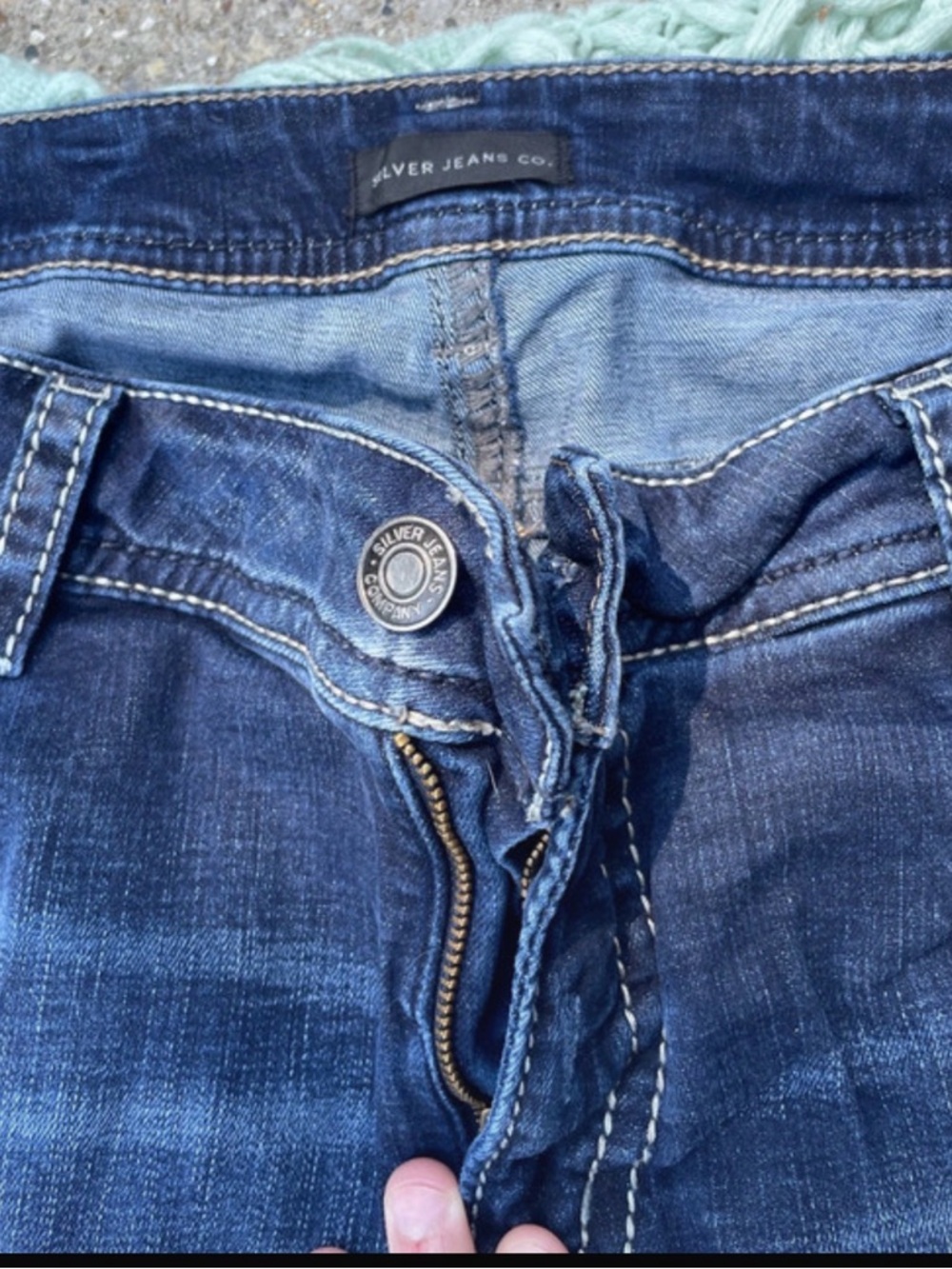 Silver Dark Blue Suki Jeans Straight Leg Size XXL 20-22, Excellent Condition - Picture 2 of 4